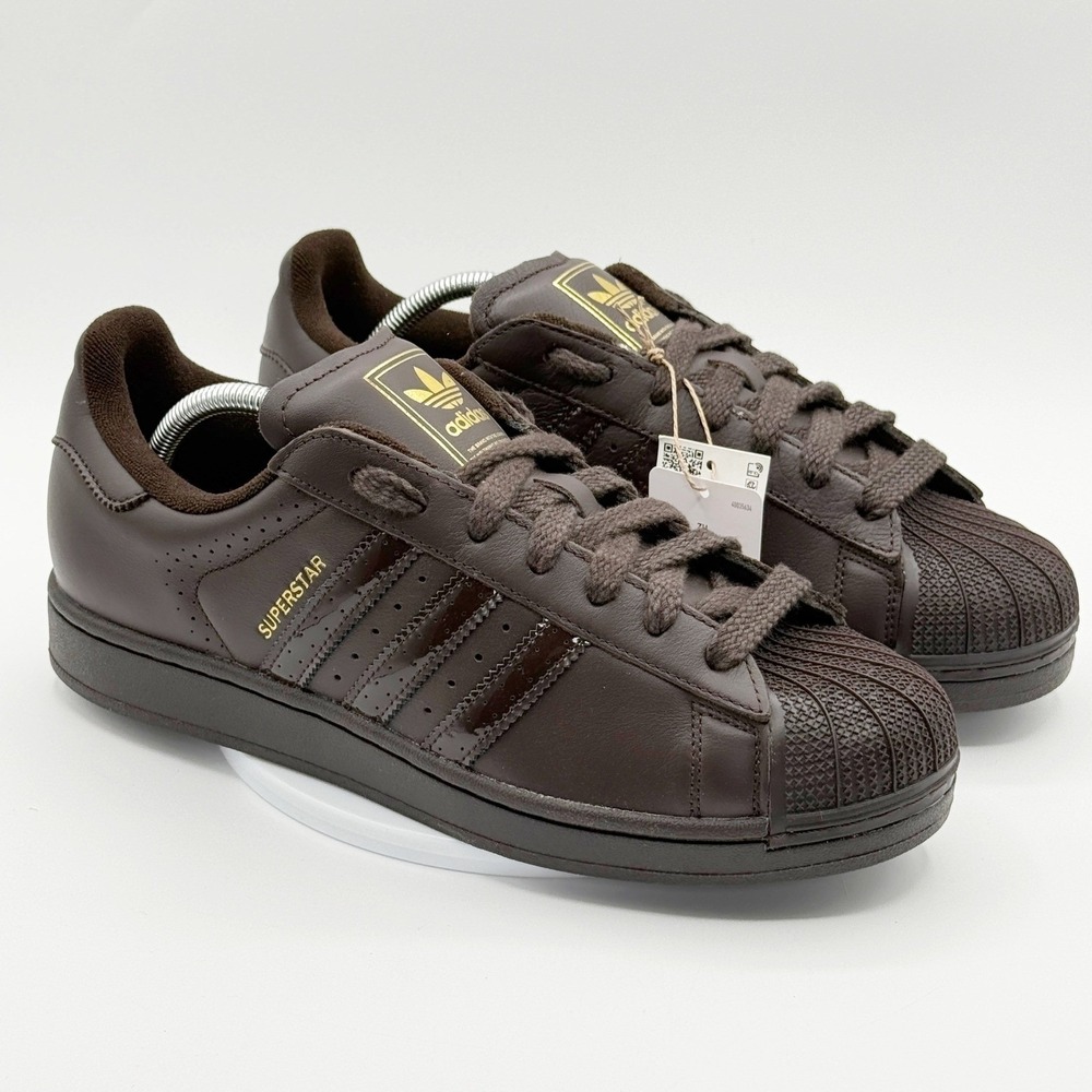 Adidas Superstar II Mens Size 10 Brown Gold Leather Sneakers KH9180 - New